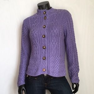 TALBOTS PETITES PURPLE KNITTED SWEATER SIZE MEDIUM